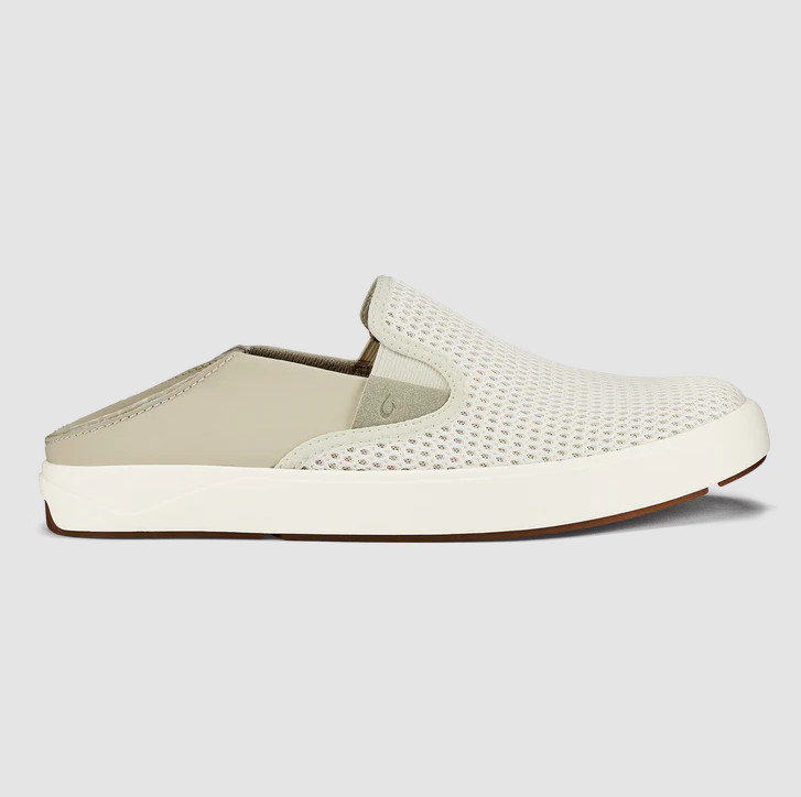 NEW 100% OluKai Laeahi Men’s Slip On Sneakers Bone Breathable Mesh Comfort Shoes