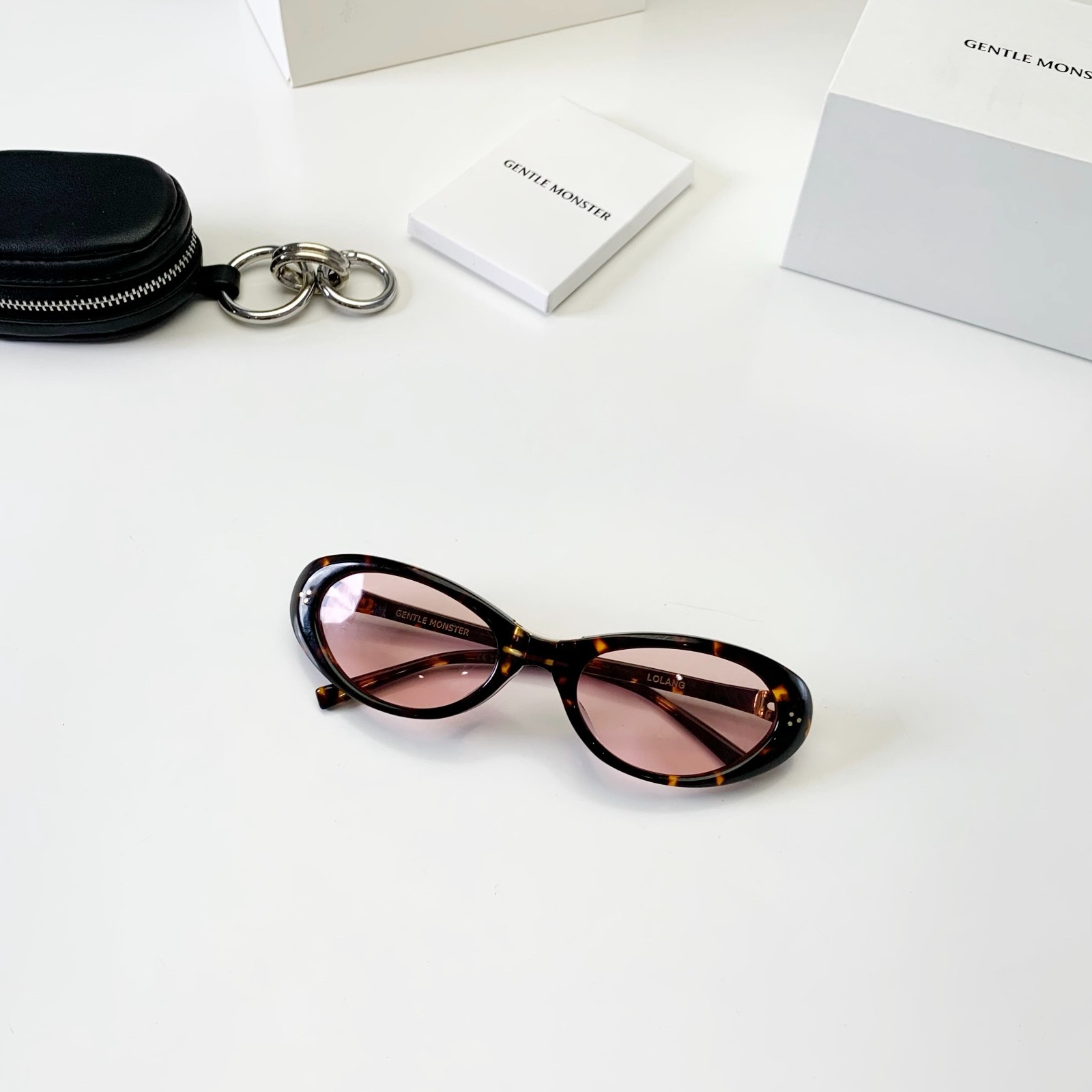 GENTLE MONSTER LOLANG Havana Pink 55口21-132 Sunglasses New w/ Case
