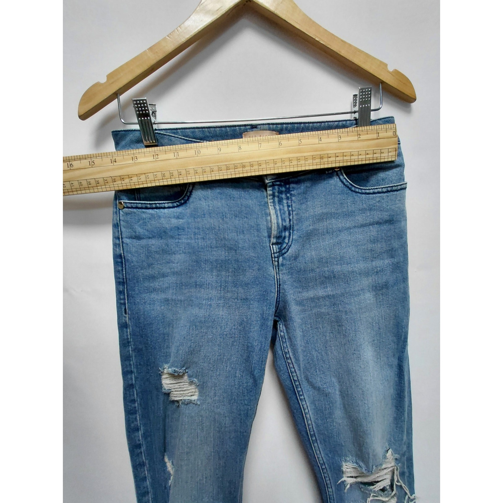 Ted Baker London Distressed Blue Jeans Mid (10-12 in) Skinny Denim Women Size 26