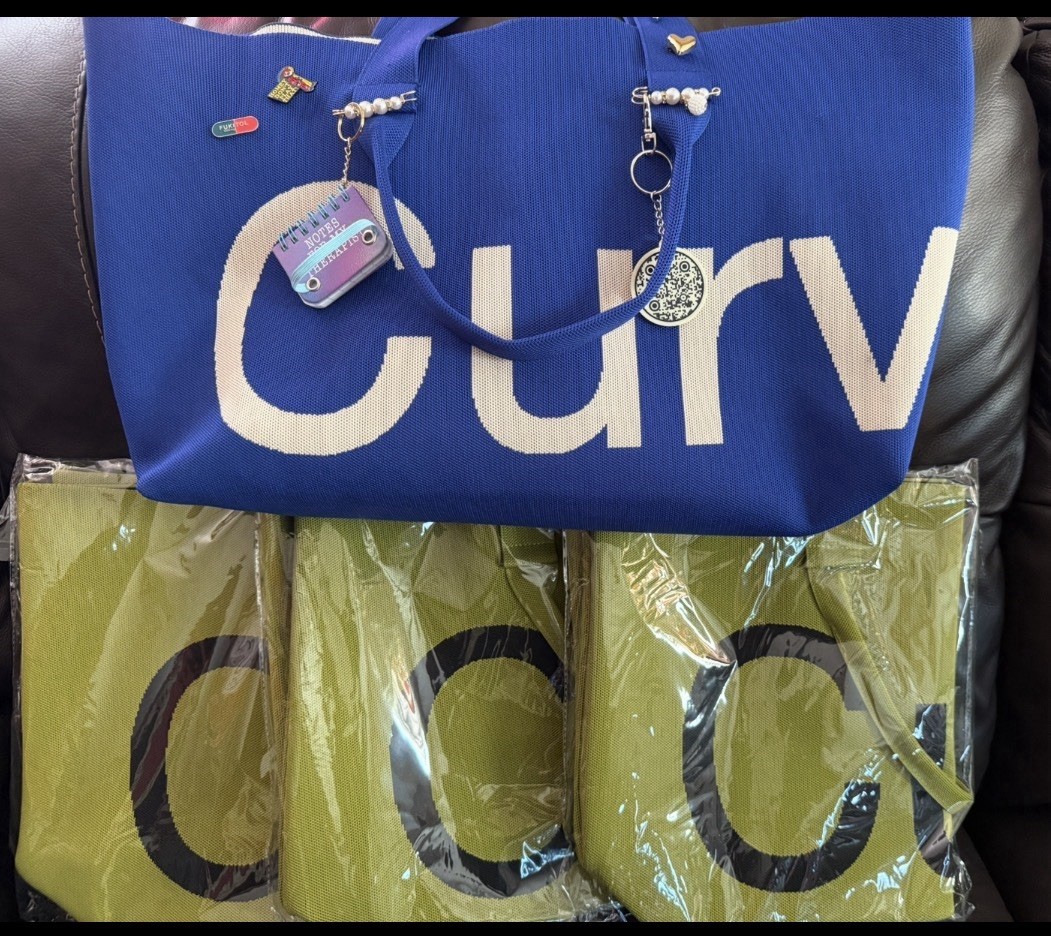 CURVES TOTE BAG “LEMONGRASS ” Bags Are 100% Authentic