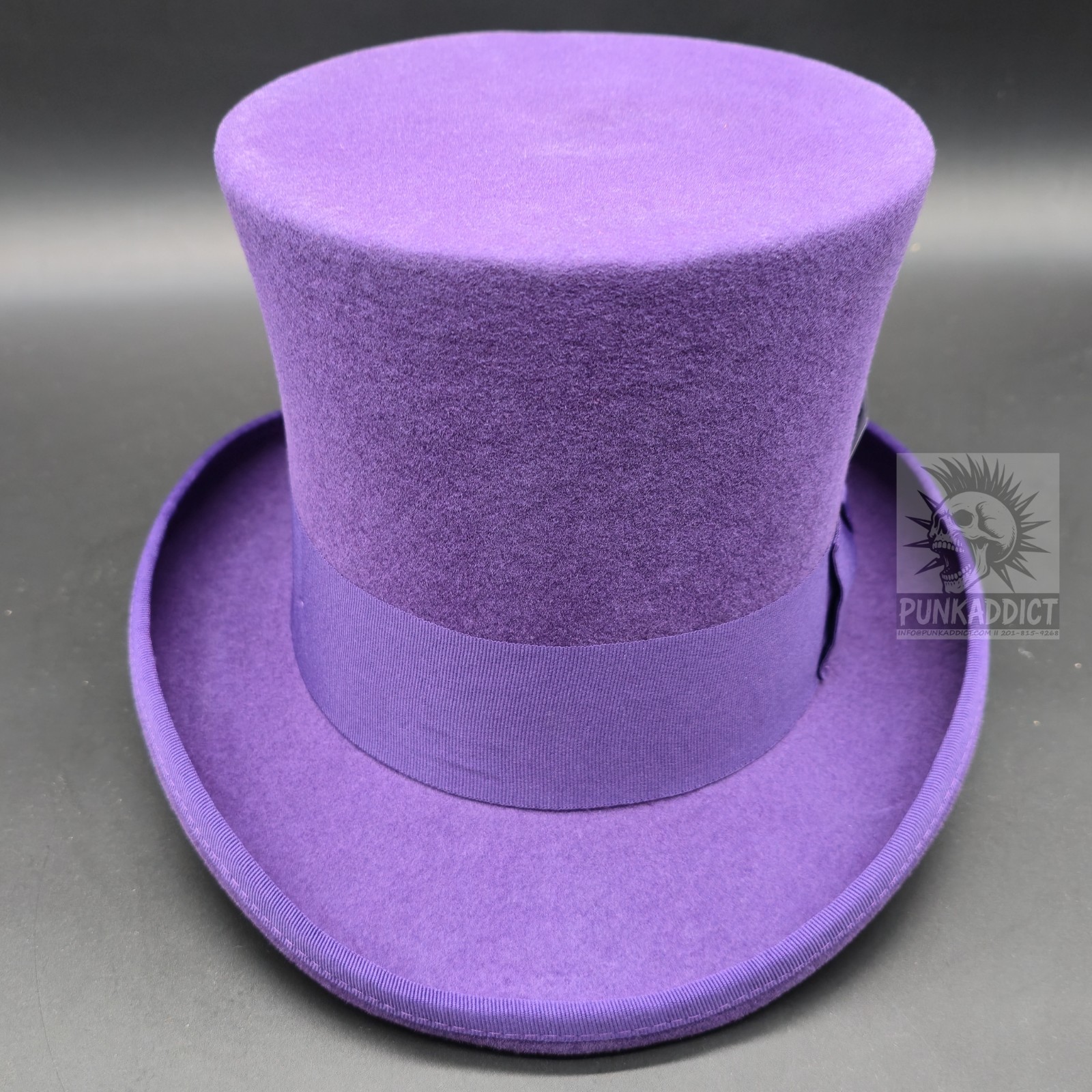 Black Top Hat Wool Felt Victorian Slash Mad Hatter Steampunk Rock Star USA