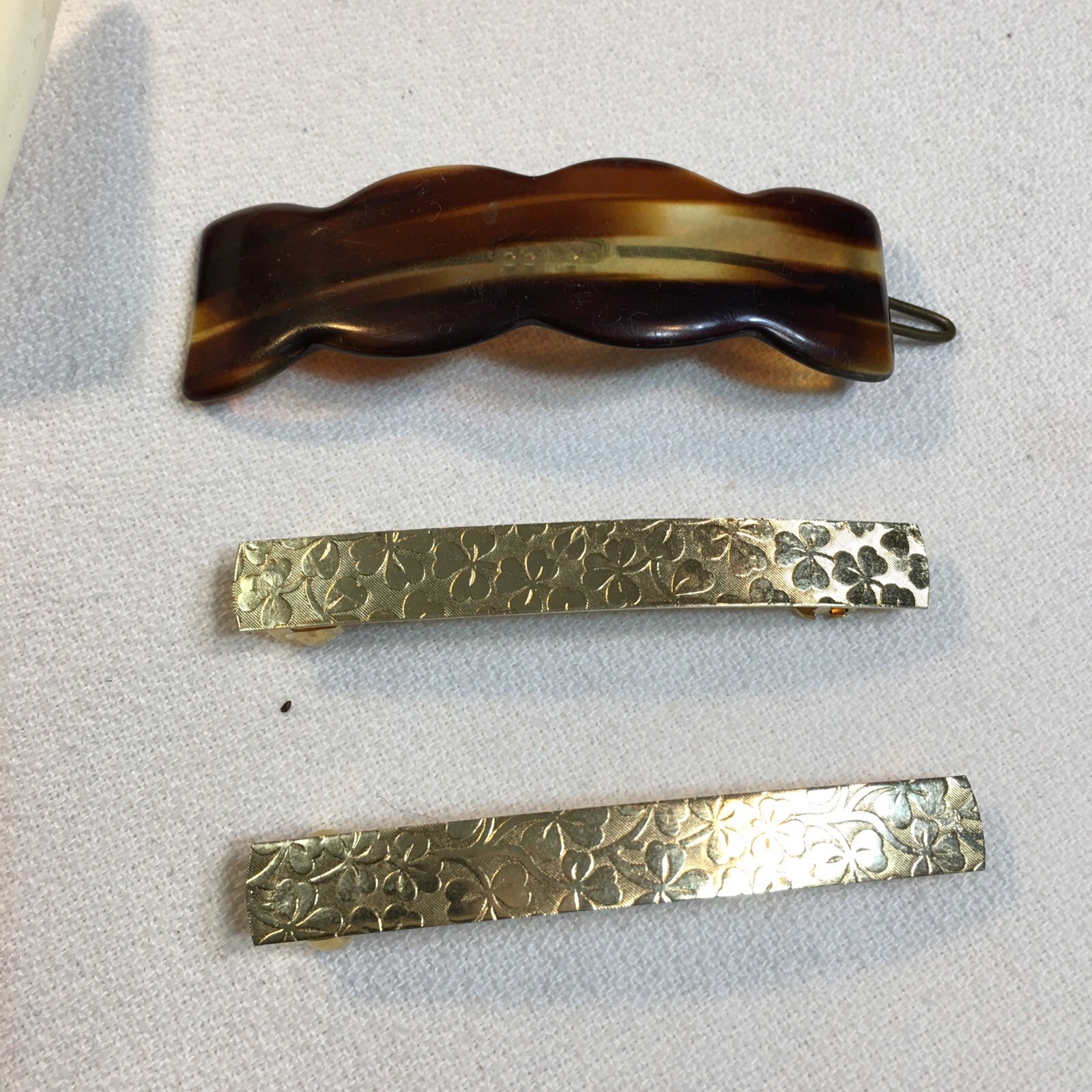 Lot of 9 Vintage Hair Clip Pin Barrettes Assorted Made in France