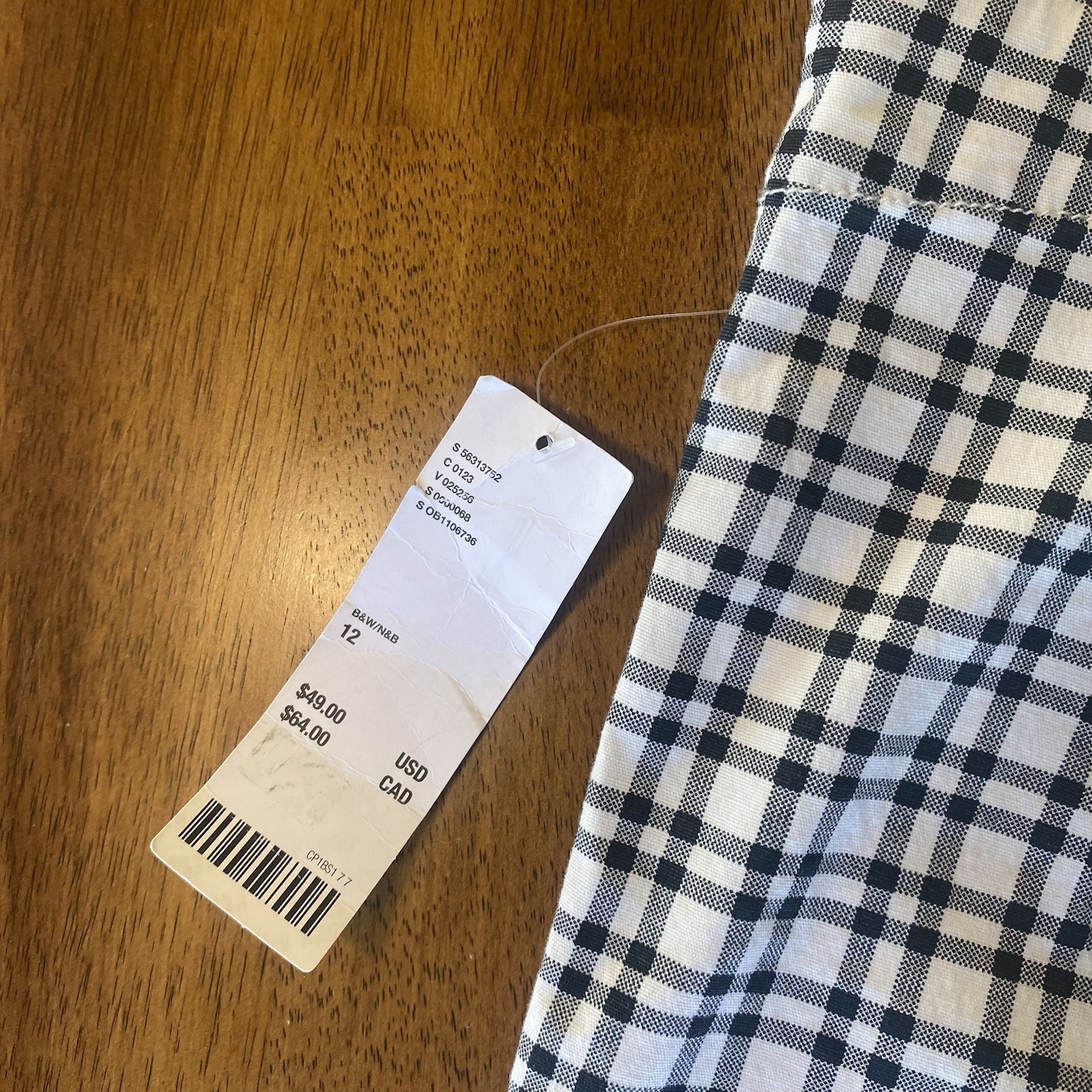 Urban Outfitters Black and White Checkered Chinos NWT Size 8