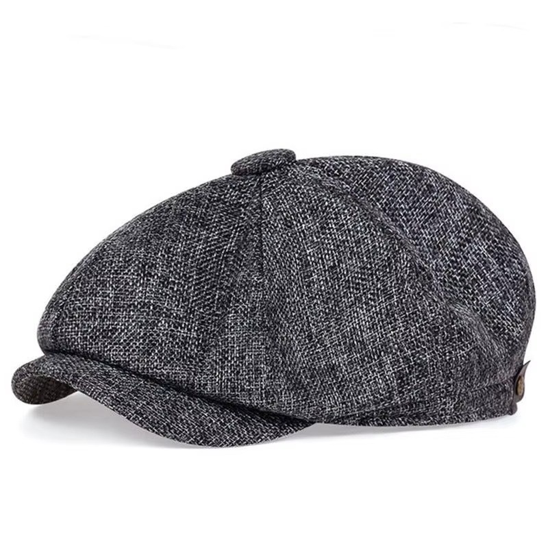 Newsboy Hat Flat Cap Driver Herringbone Tweed Plain Wool Baker Boy Classic Golf