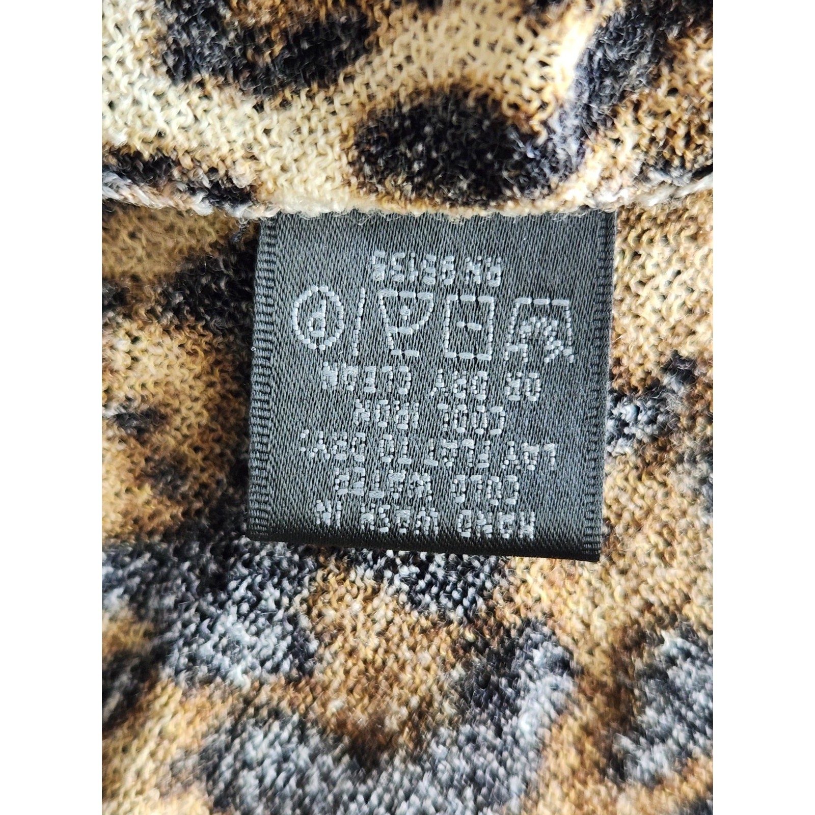 Lafayette 148 Sleeveless Leopard Print Knit Merino Blend Sequins Top Size M