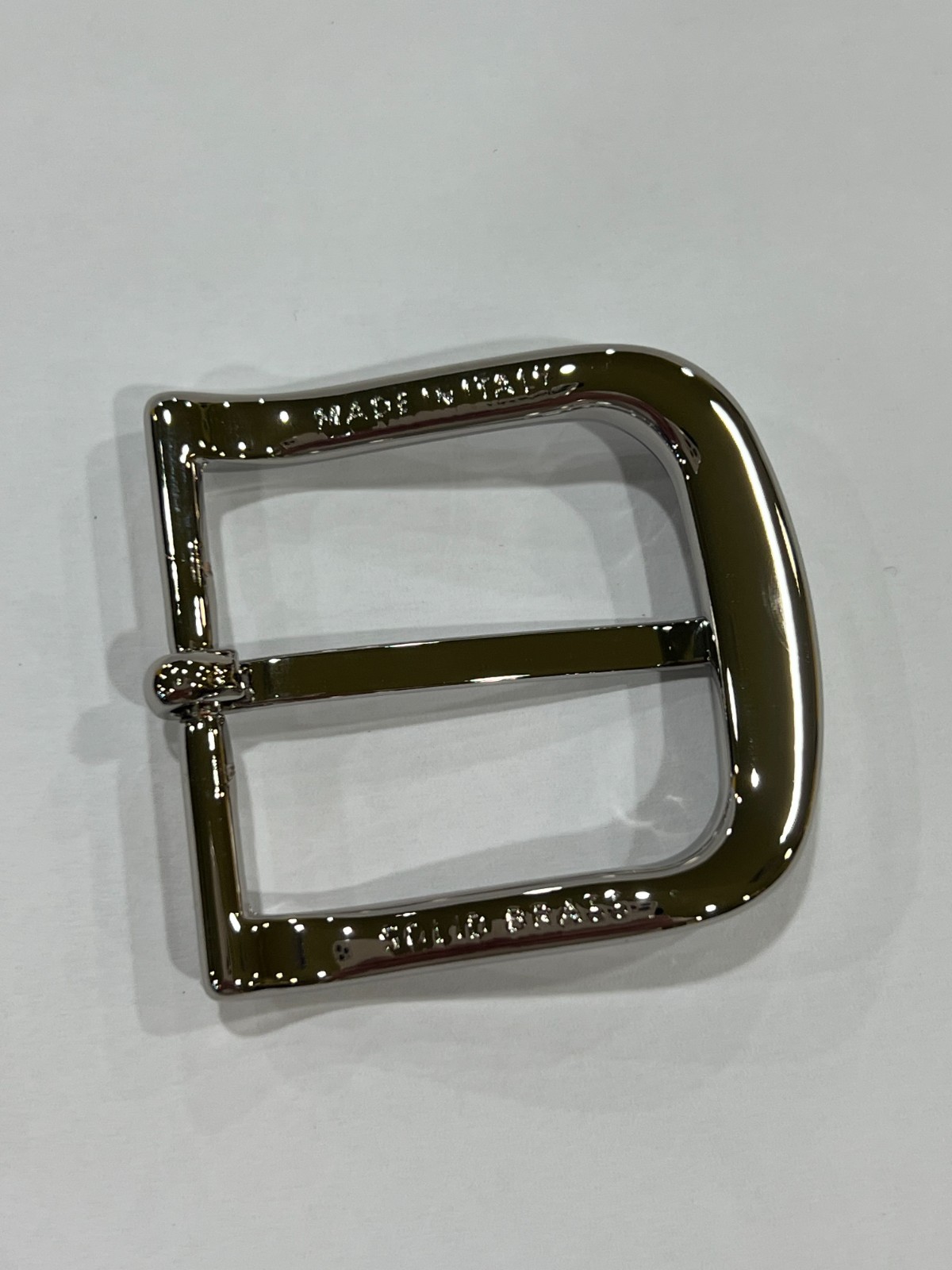 Solid Brass Nickel Belt Buckle Made in Italy Fits 1.38″ Belt Strap