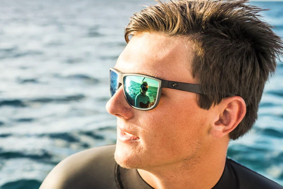 COSTA DEL MAR smoke crystal/green mirror RINCONDO polarized 580G sunglasses NEW!