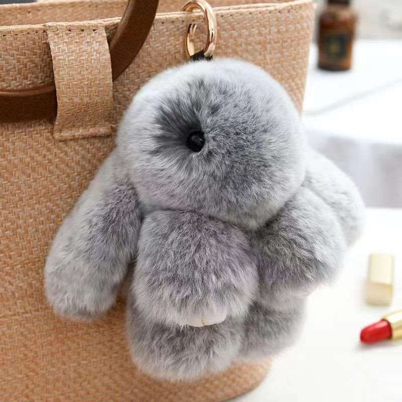 Cute Charm Key Chain Bag pendant Plush Bunny Toy Rabbit Fur Doll Gifts Keychain