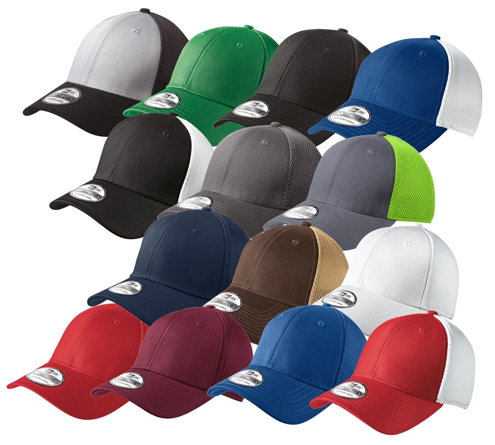 New Era 39THIRTY Mesh Back Flex Stretch Hat Blank Cap NE1020