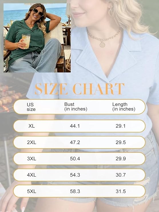 Plus Size Polo Shirts for Women V Neck Collared Casual Short Sleeve Tops Summer