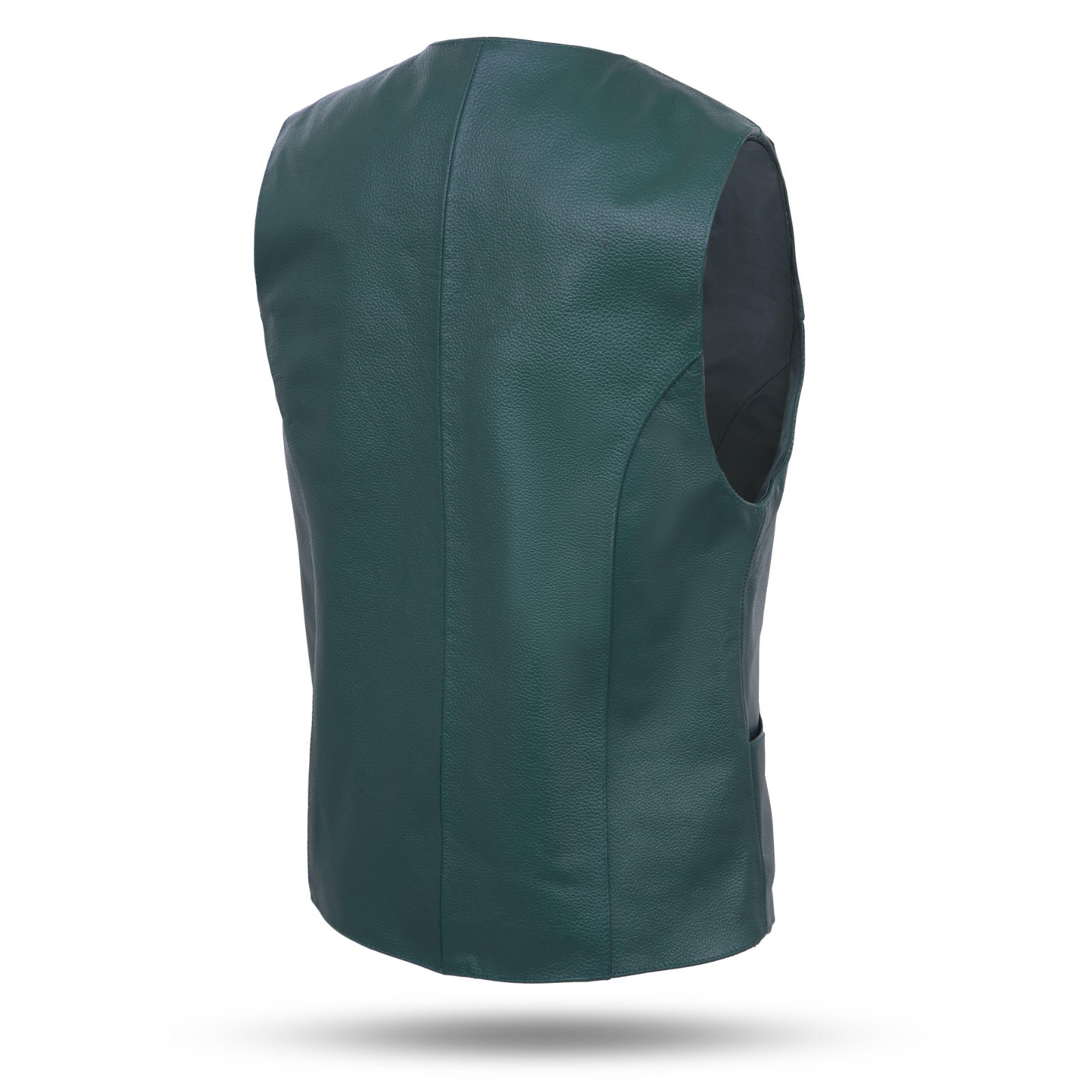 HL14500 HUNTER GREEN Women soft leather biker motorcycle vest concealed carry