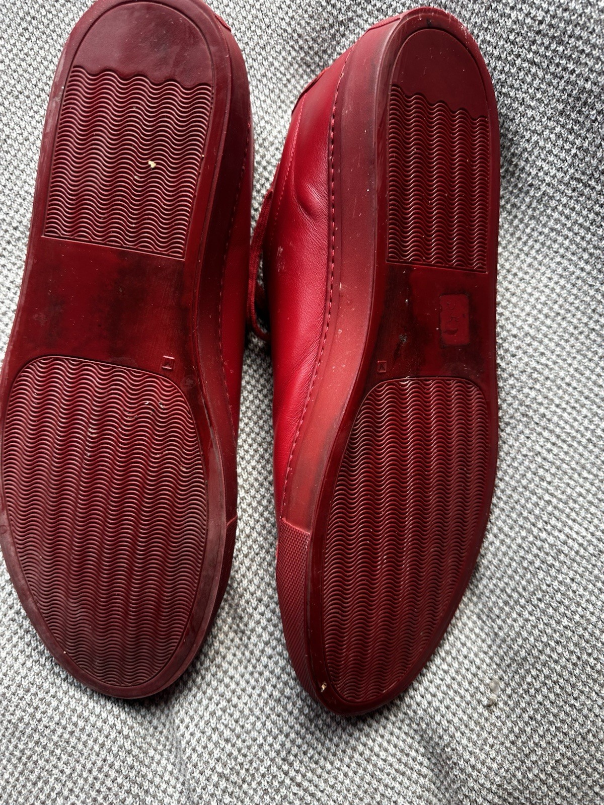 Common Projects Men’s Red Leather Low Top Lace-Up Sneakers US 14 EU 46