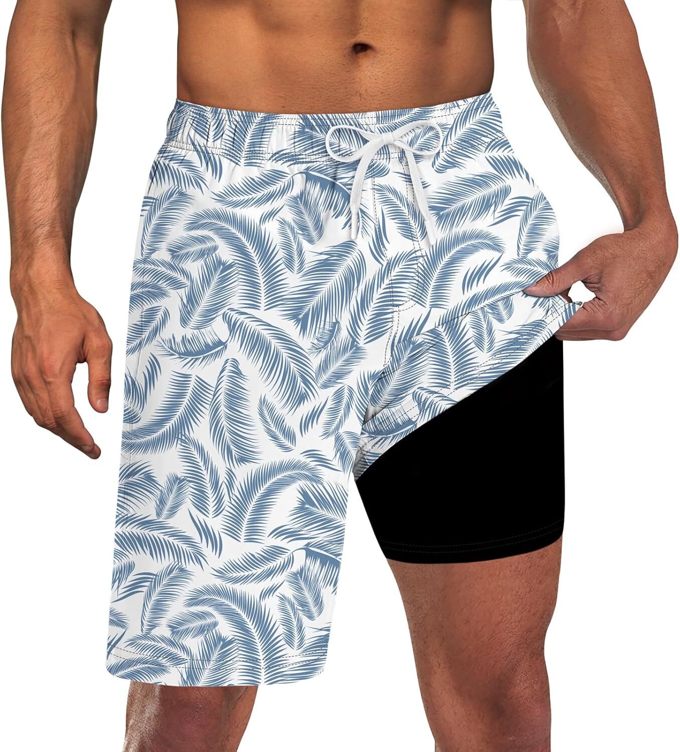 Mens Swim Trunks Quick Dry Compression Liner Pockets 9” Inseam M-3XL UPF 50+