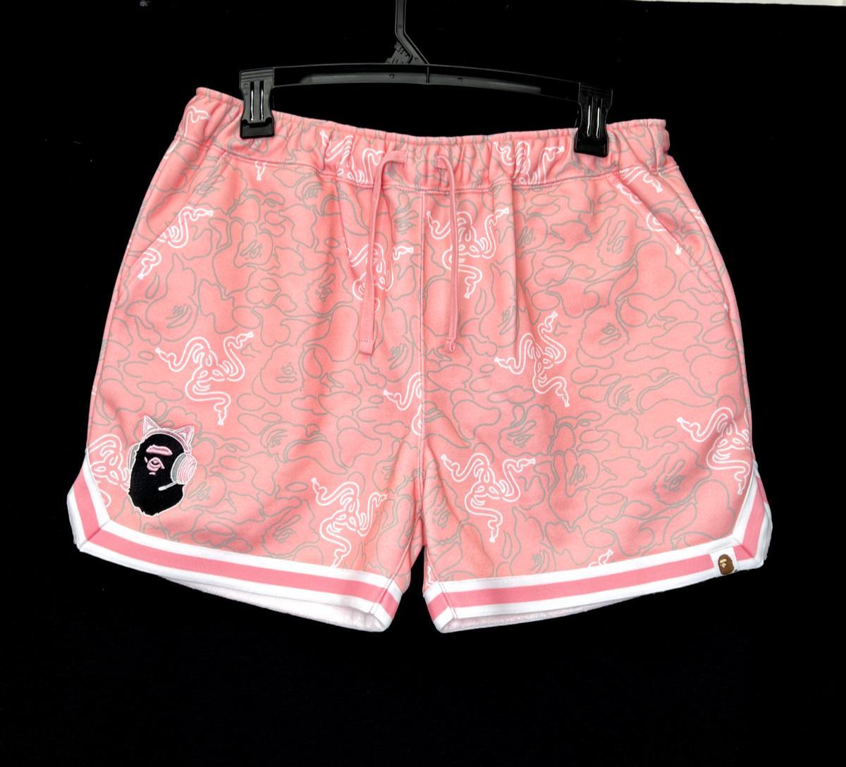 A BATHING APE Bape x Razer Neon PINK Camo Gaming Boy Short Shorts M LADIES B18CS