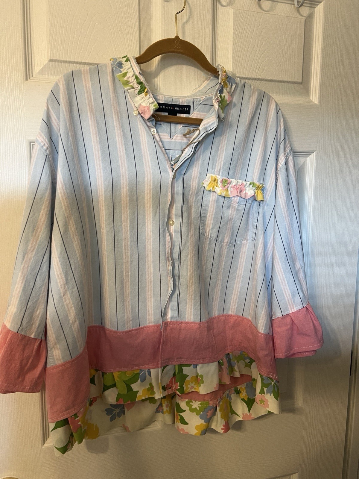 Upcycled Duster 3/4 Sleeves Alice In Wonderland