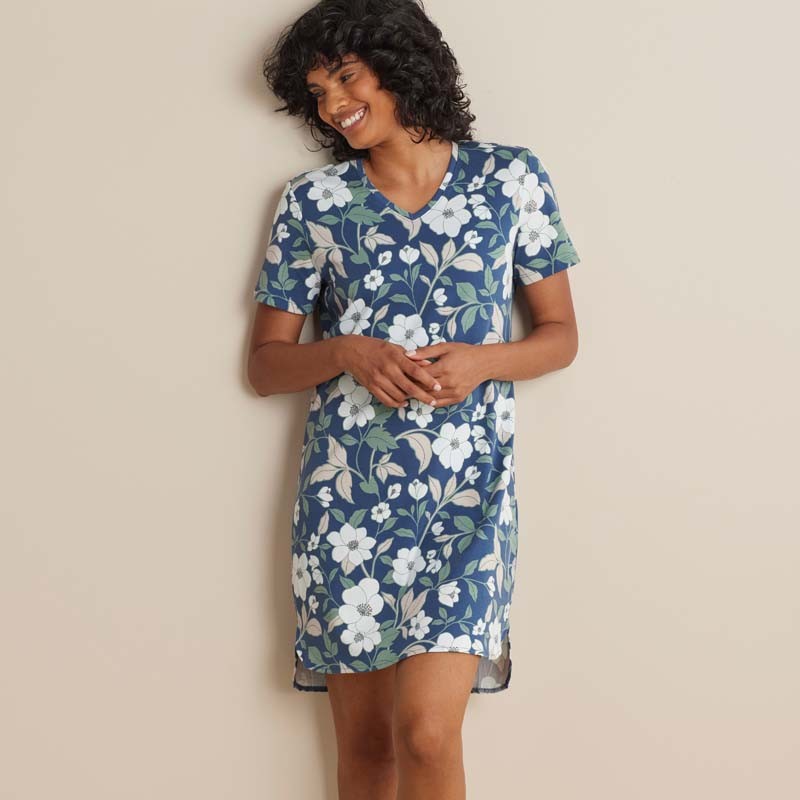 Printed Pima Cotton Women’s Nightgown