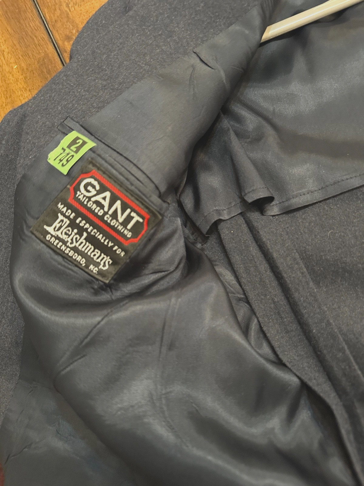 Gant For Eleishman’s Mens Navy Pepper Wool Blazer Sport Coat Two Button 40*
