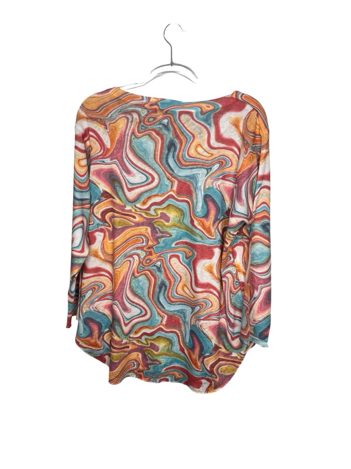 Nally & Millie USA Sweater Top Womens XL Lightweight Multicolor Relaxed NWT USA