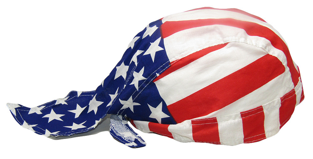 USA US Stars & Stripes Printed Red/White/Blue Do Rag Doo Rag Skull Cap Head Wrap