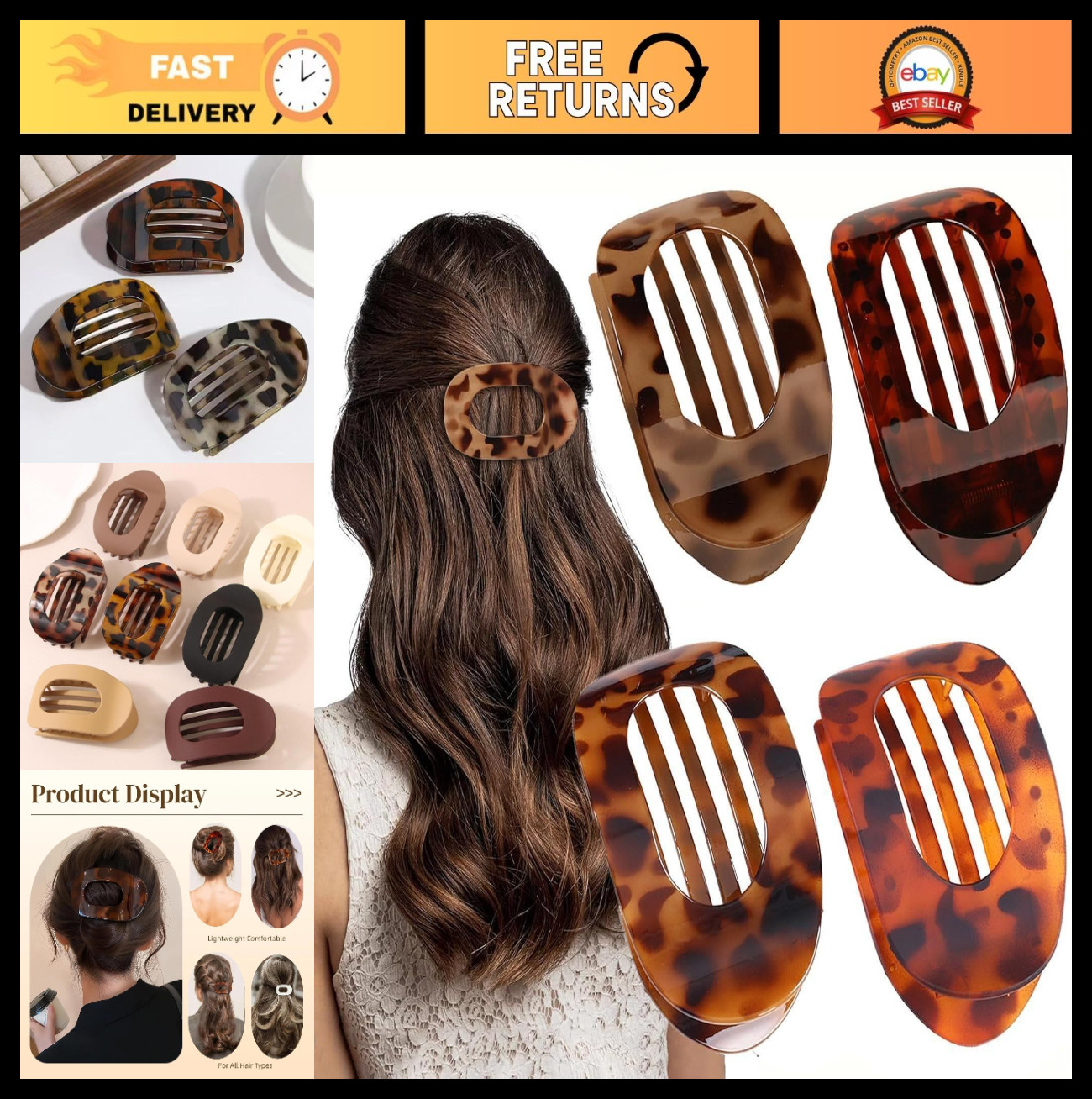 4PCS French Flat Hair Clips – Versatile Duckbill Clamps for All Hair Types