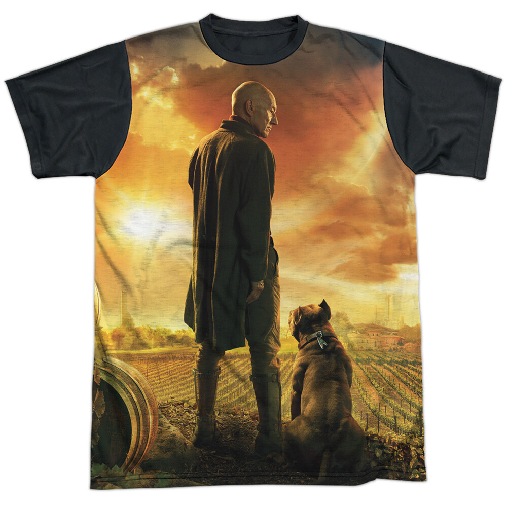 Star Trek Picard Picard Poster Adult Costume T Shirt (Black Back), S-3XL