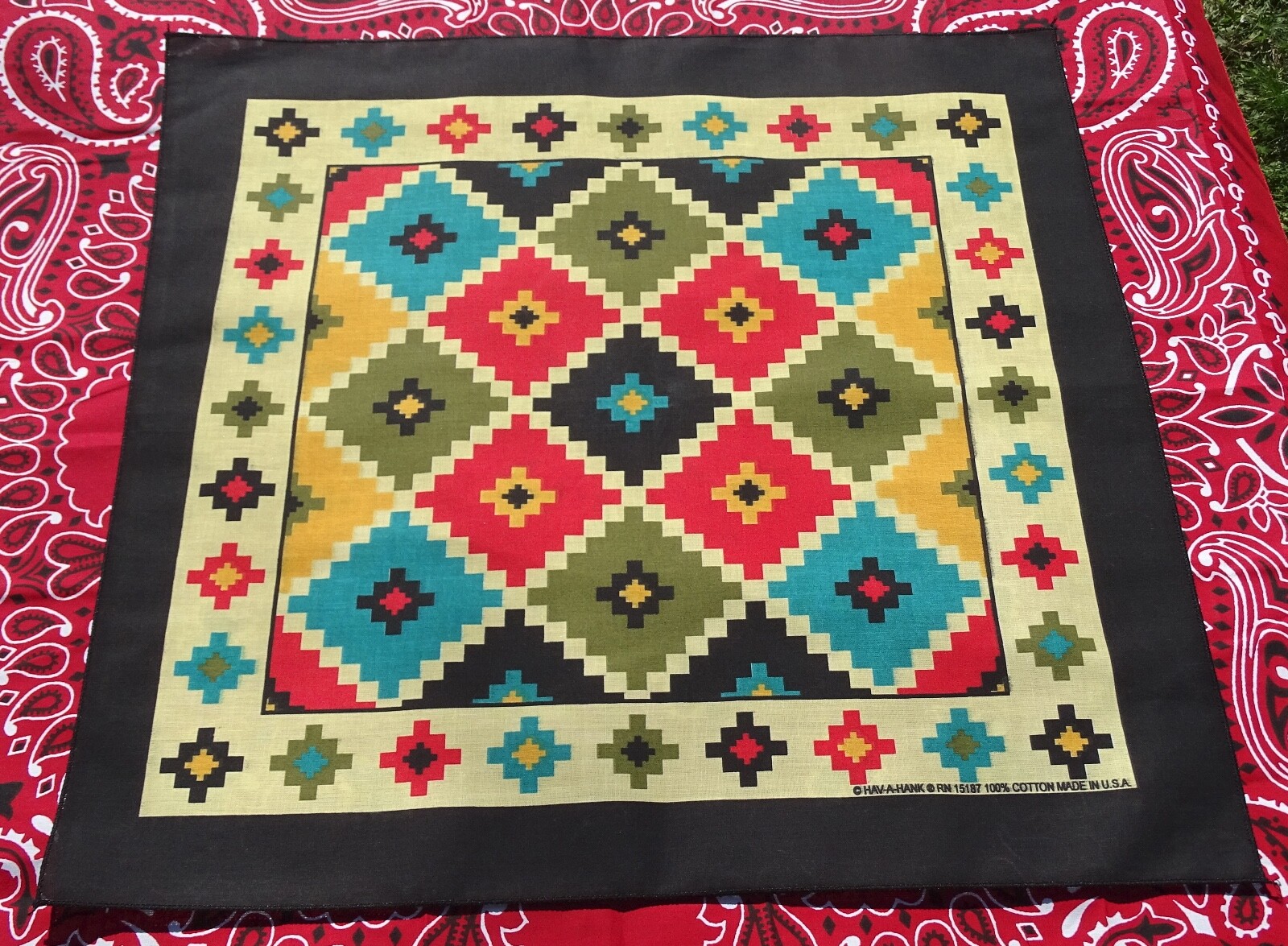 Southwest Argyle 22×22 Bandanna