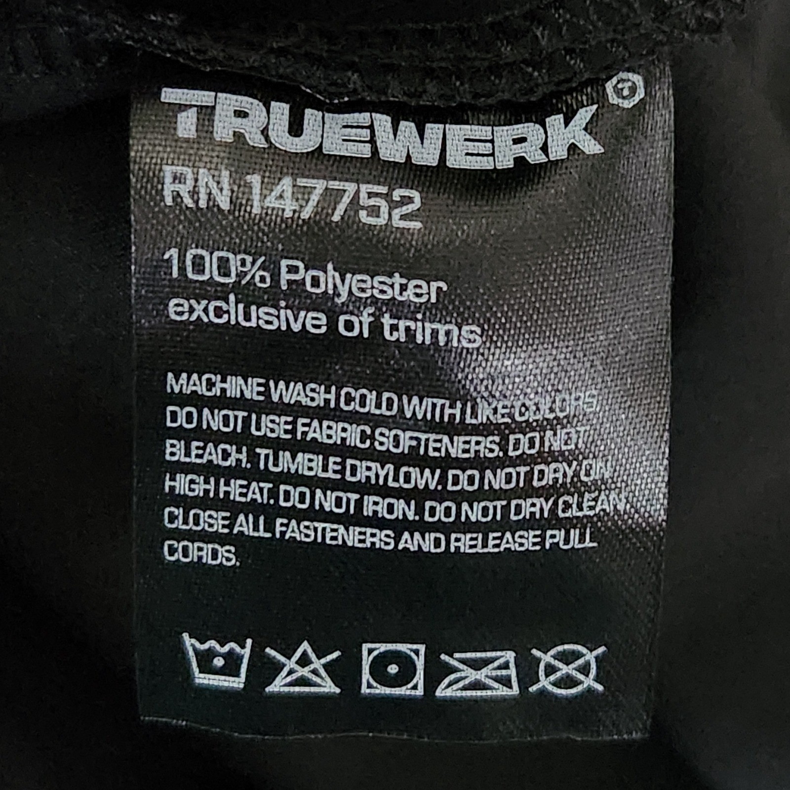 Truewerk Moto Jersey 1/4 Zip Mens Large Black Hi-Vis Yellow Reflective NEW