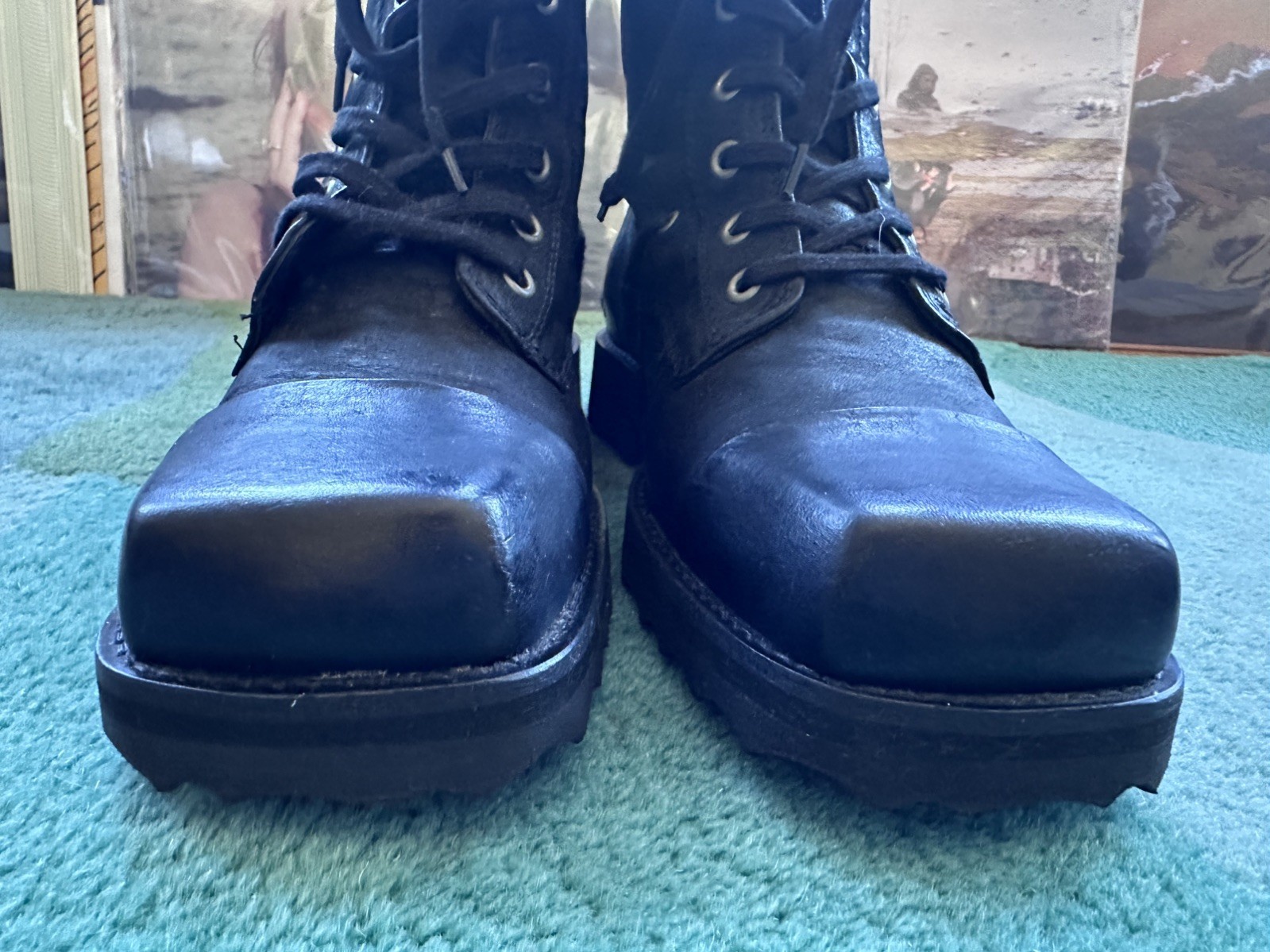 Fluevog NEARLY NEW Carlton MK1 Donohue black lace-up boot w/ lace detail W8/M6