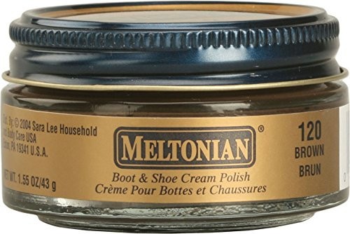 Meltonian shoe cream, 120 Brown. oil based with beeswax, restors, and protects