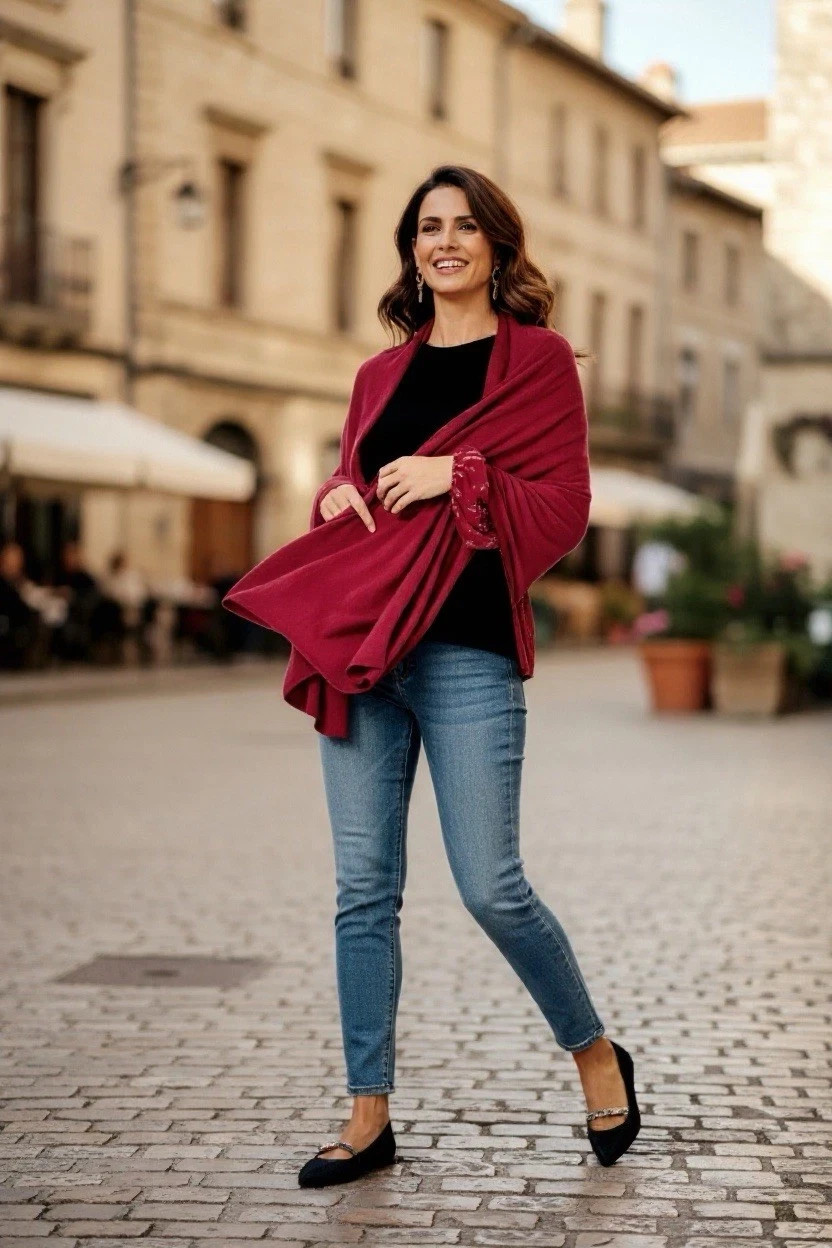 New Lilly Pulitzer Lanelle Wrap MALBEC RED 2% Cashmere Luxe Spring 💌