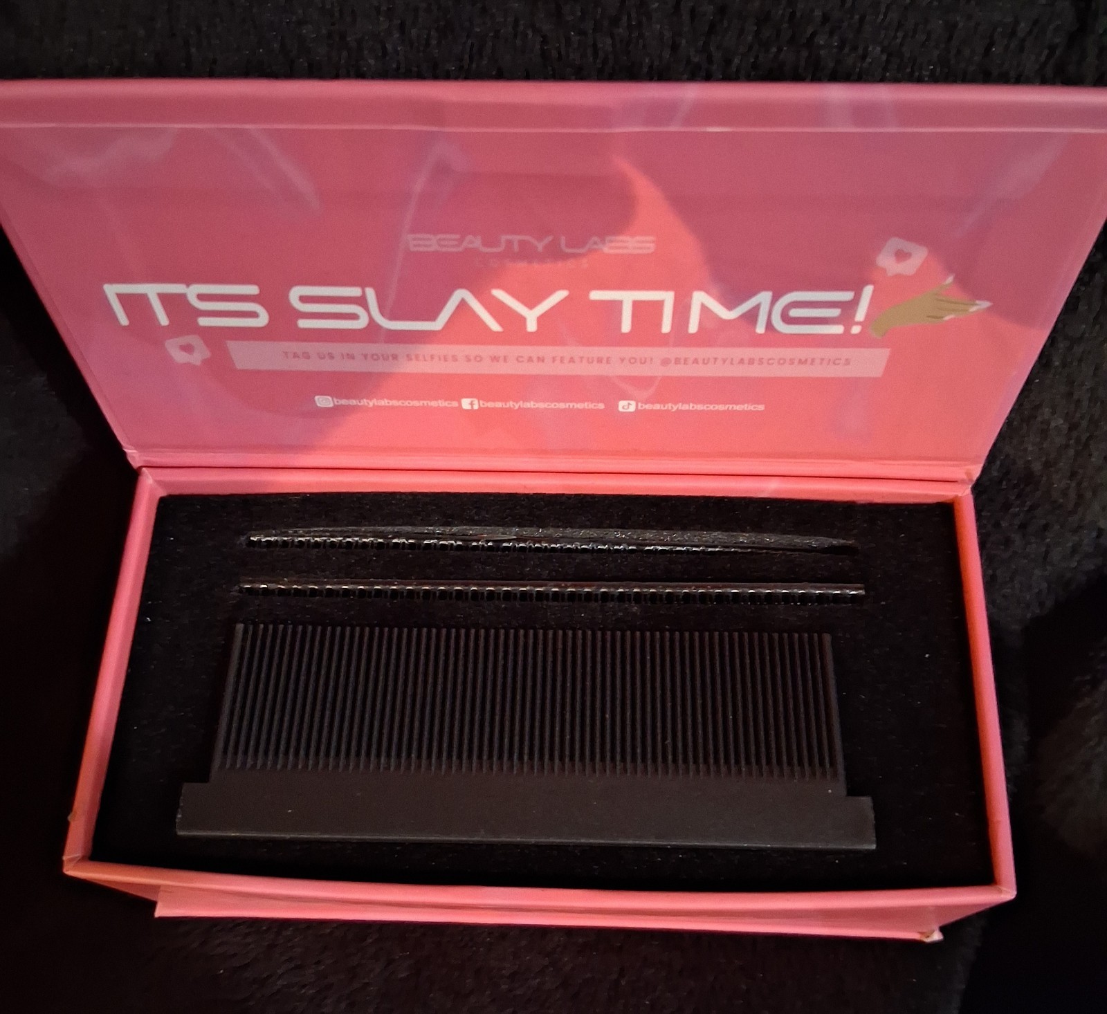 Beauty Labs Cosmetics Silk Press Comb Black Carbon Fiber Heat Resistant