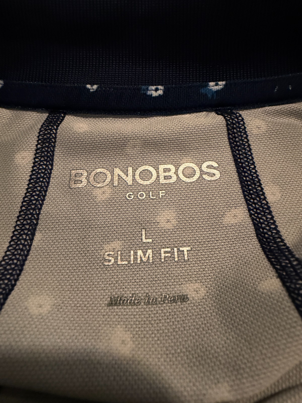 Bonobos Golf Polo Shirt Mens Large Slim Fit Blue Floral Performance Stretch Peru