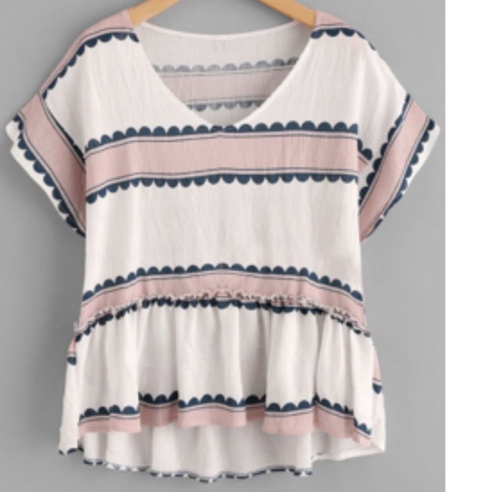 Striped peplum top