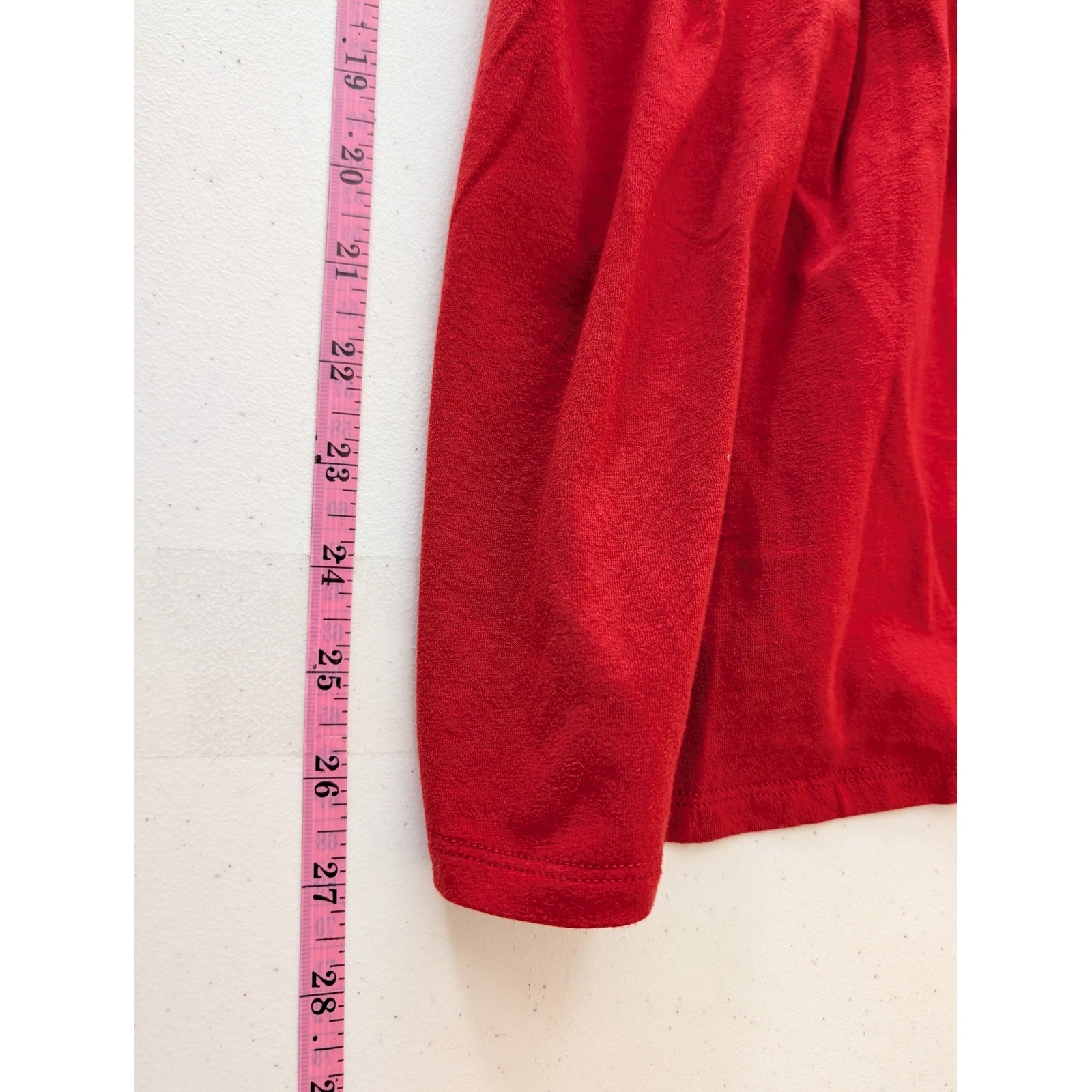 DG2 by Diane Gilman Red Embellished Tunic Top Long Sleeve Pleated Peplum Small