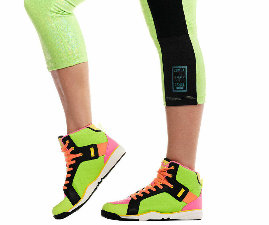 Zumba Shine Bright Crop Leggings (Get in Lime) Green – XS or Small (B239)