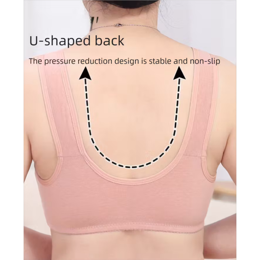 7 Pcs Daisy Bras Older Women Wireless Snap Closing Bra Comfort Senior Bra US
