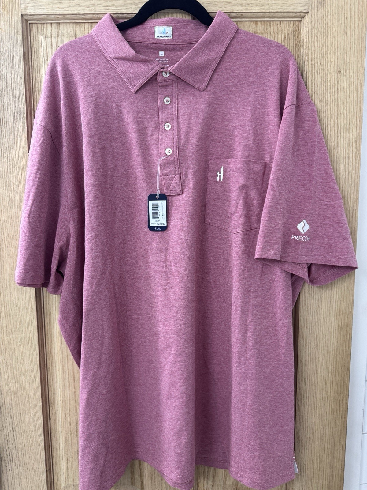 Johnnie-O Hangin’Out Heather Original Cajun Polo Shirt 3XLT Golf Logo