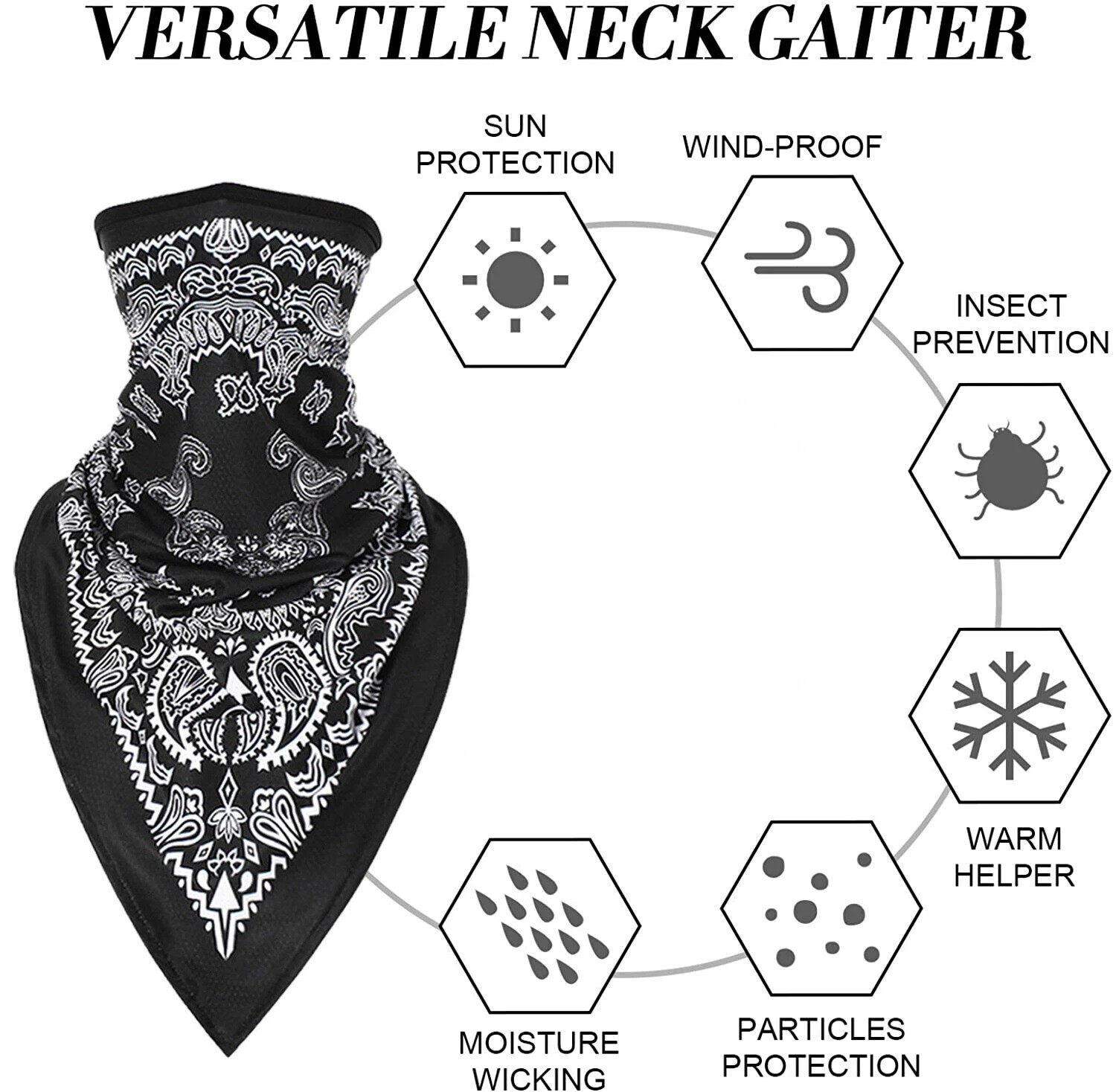 Balaclava UV Protection Face Mask Cycling Sports Neck Gaiter Bandana Cover Scarf