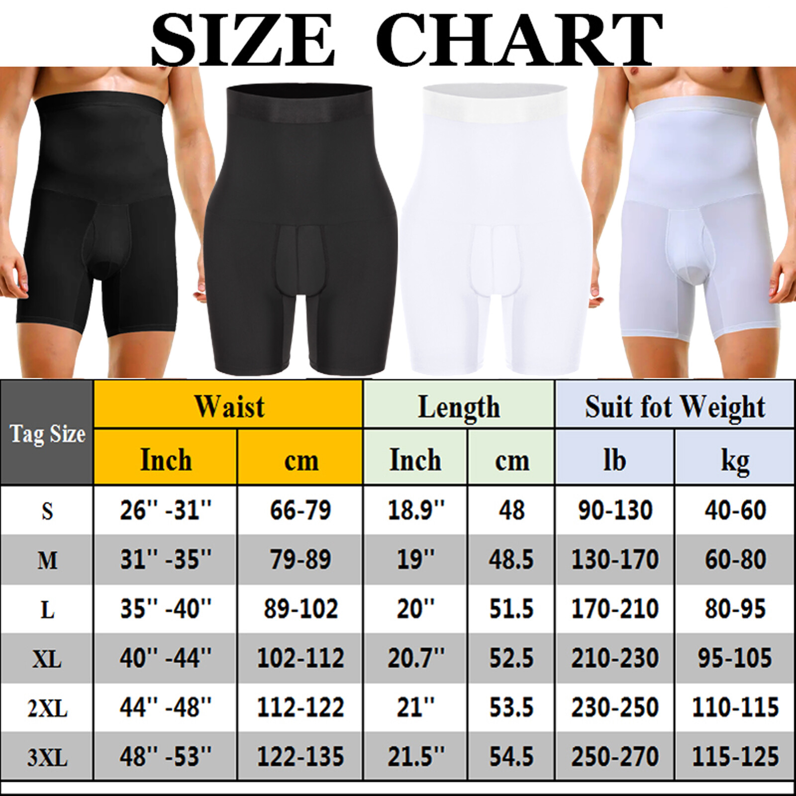 Mens Body Shaper Posture-Improving Tummy Control Compression Boxers Underwear
