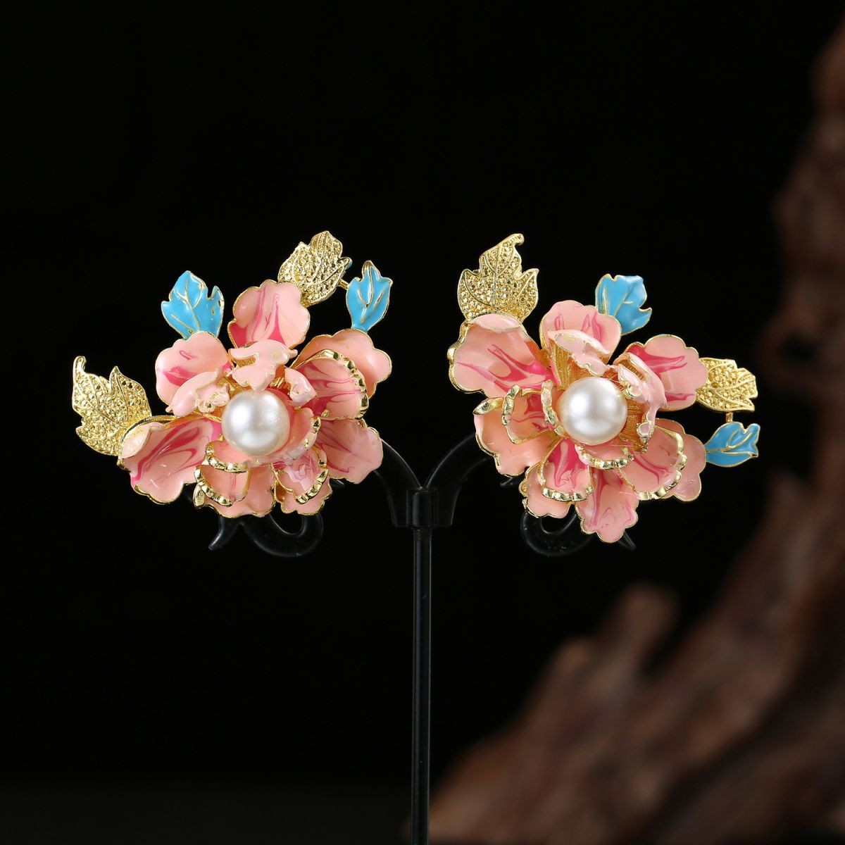 Peony Flower Pearl Hair Clip Handmade Retro Chinese Style Hair Accessories1 Pair