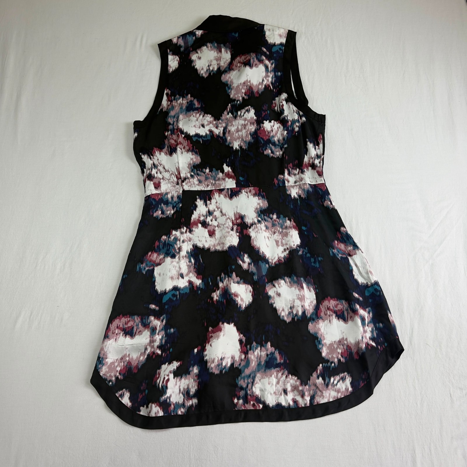 RVCA Sleeveless Collared Button Front Dress Tunic Abstract Print Size M