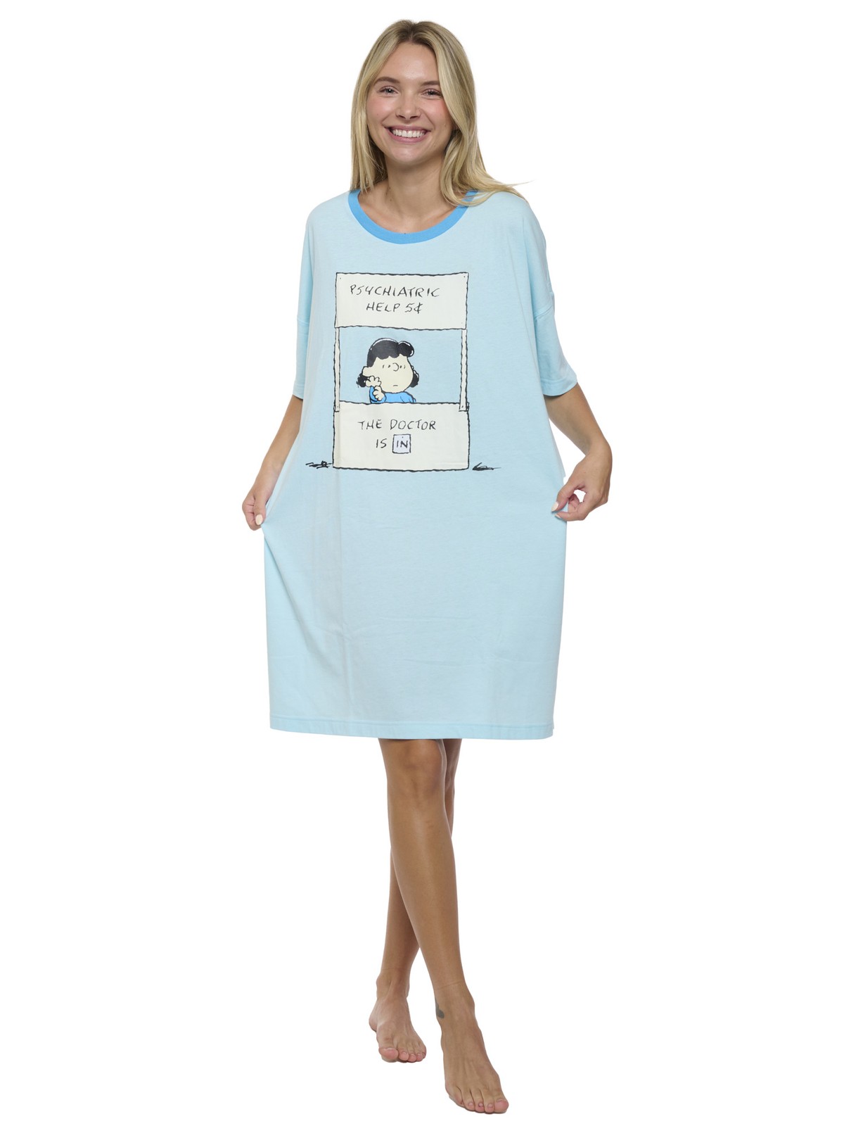Womens & Womens Plus Size Peanuts Lucy Sleep Shirt Nightgown Pajamas Snoopy