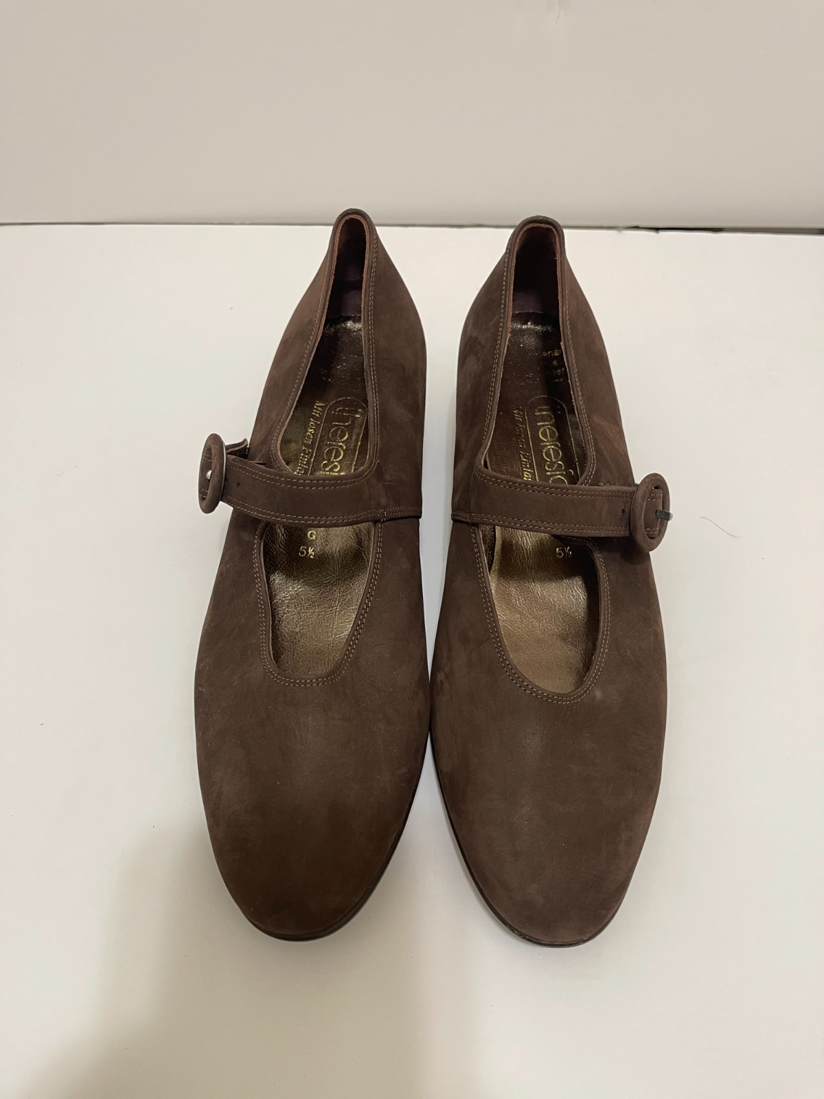 NWOB NEW Theresia Gaby Mary Jane Brown Suede German comfort shoes 5.5G US 7