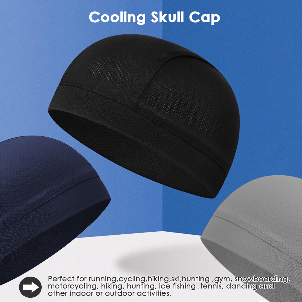 Men Cooling Skull Cap Helmet Liner Summer Quick Drying Cycling Sports Beanie Hat