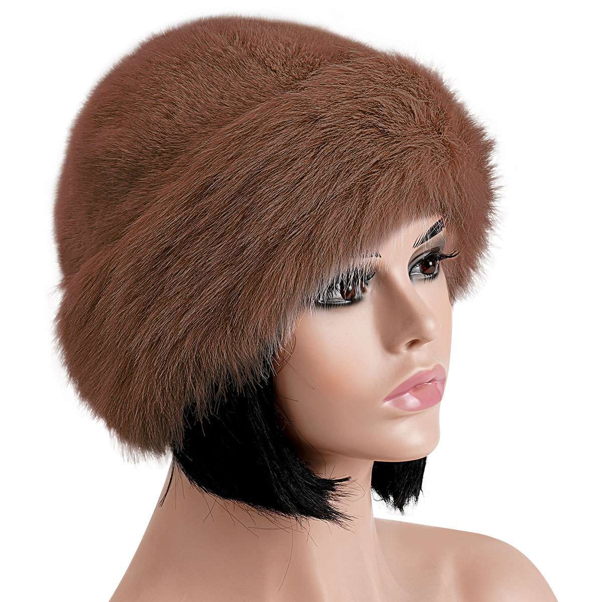 Fluffy Fur Bucket Hat Warm Fisherman Plush Winter Women Thick Furry Faux Russian