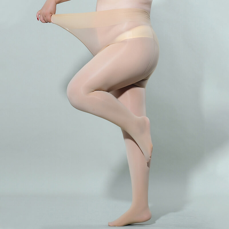 300lbs Plus Size Women Shiny Glossy Pantyhose Sheer Stockings Open Crotch Tights