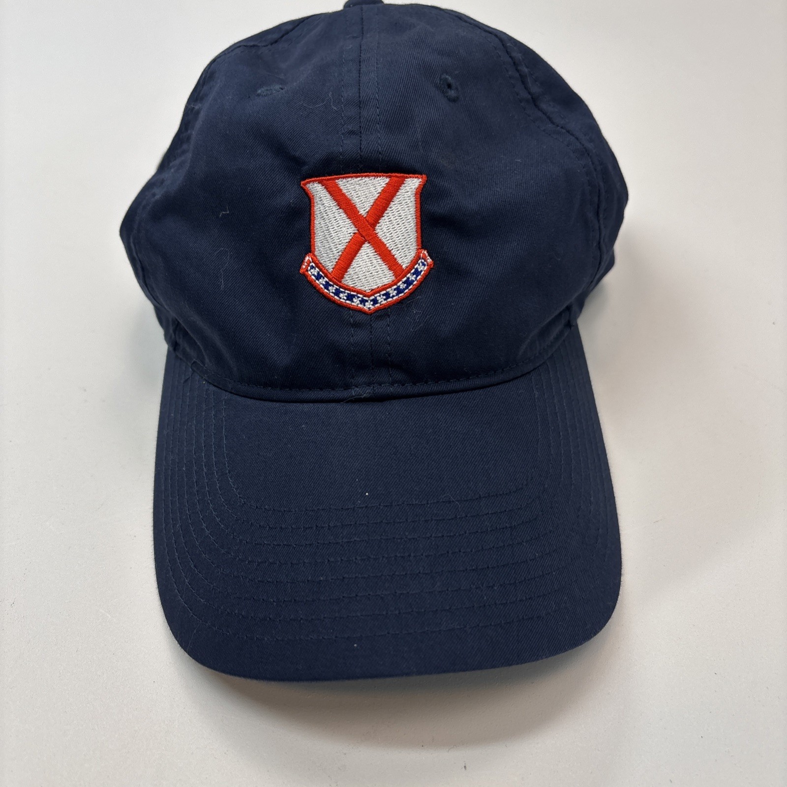 Old Row Crest Nike Dri-Fit Golf Hat White Red Logo Adjustable Cap Blue Heritage