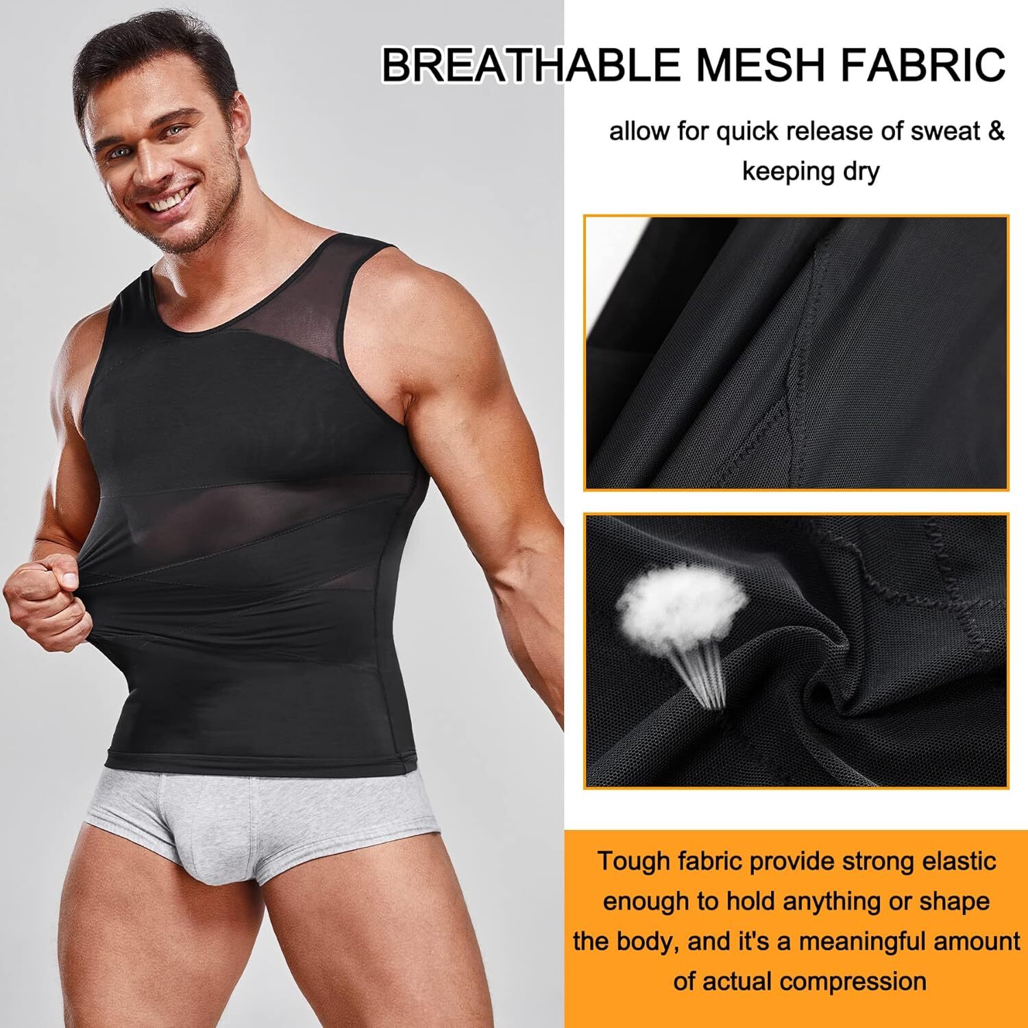Men Slimming Body Shaper Tank Top Abdomen Gynomastica Compression Vest Shirt Gym