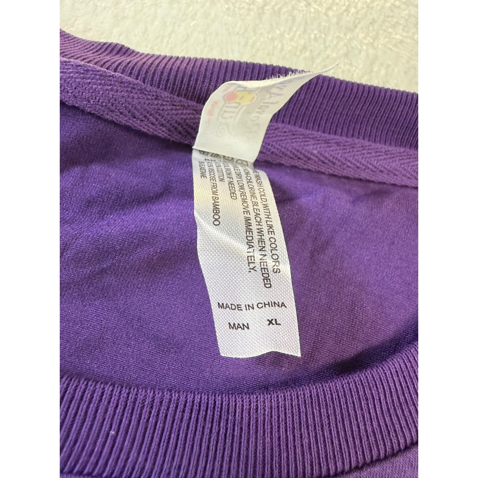 Royal Avalon Mens XL Purple Bamboo Blend Short Sleeve Crew Neck T-Shirt