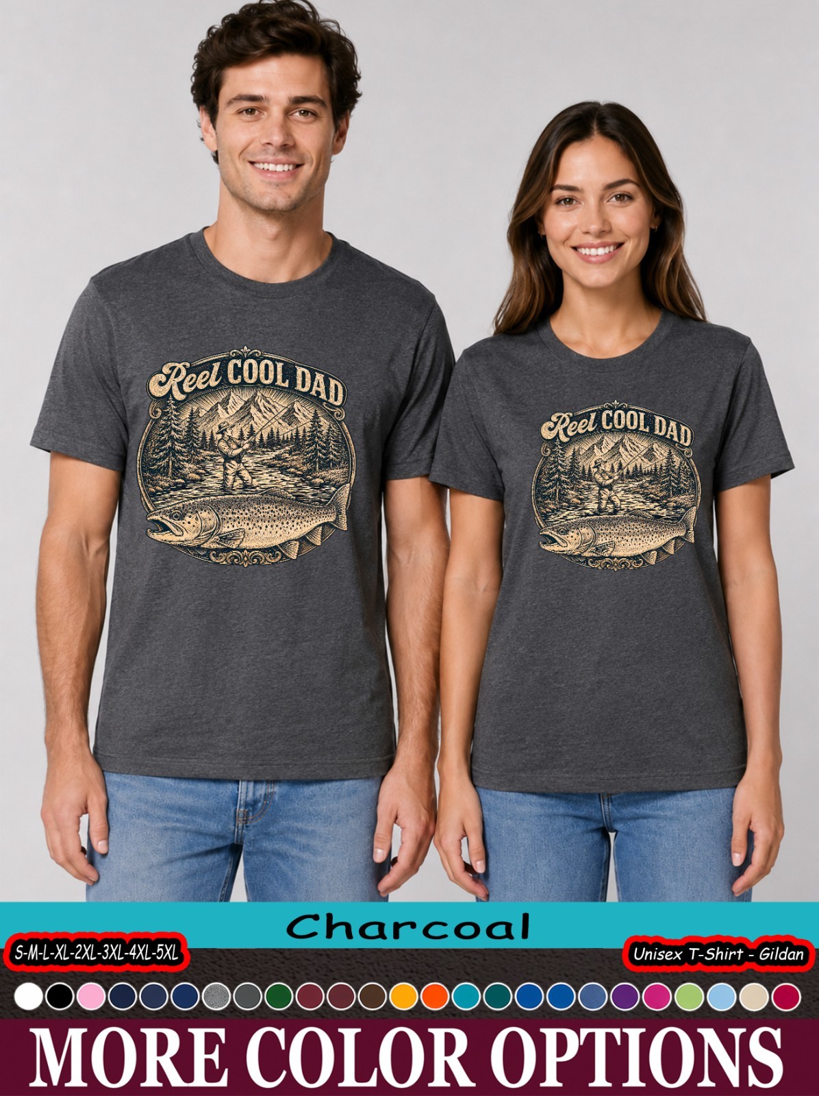 Vintage Reel Cool Dad Trout Fishing T-Shirt, Father’s Day Gift